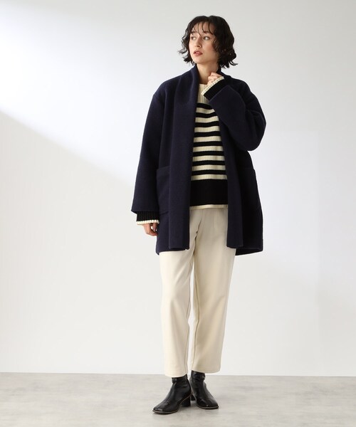 THE SHOP TK （ザ ショップ ティーケー ）の「◆【洗える/軽量】スライバーショールカラーコート（チェスターコート・レディース・ライトベージュ/ライトブルー/ネイビー・12/14/13）」の21枚目の写真