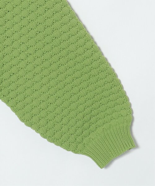 VENCEEXCHANGE（ヴァンスエクスチェンジ）の「ポコポコニットプルオーバー/ボリュームスリーブ/ショート丈/ポップコーンニット／カラーニット（ニット/セーター・レディース・オフホワイト/ライム/ブラック・FREE）」の6枚目の写真