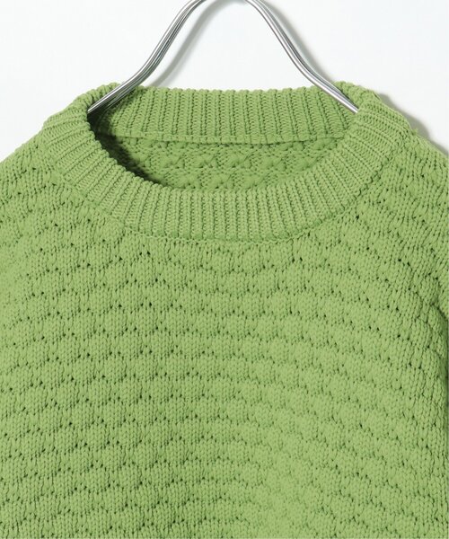 VENCEEXCHANGE（ヴァンスエクスチェンジ）の「ポコポコニットプルオーバー/ボリュームスリーブ/ショート丈/ポップコーンニット／カラーニット（ニット/セーター・レディース・オフホワイト/ライム/ブラック・FREE）」の9枚目の写真