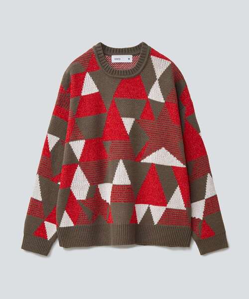 CONVERSE TOKYO（コンバーストウキョウ）の「★幾何柄 プルオーバーニット（ニット/セーター・レディース・チャコールグレー/ブルー/グリーン/オレンジ・FREE）」の4枚目の写真