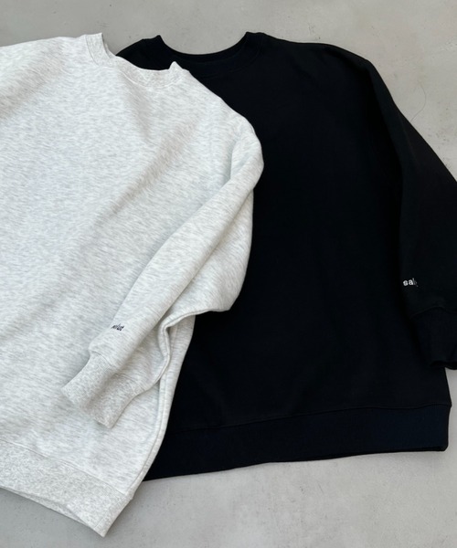 y/m by misato（イムバイミサト）の「刺繍ミドル丈スウェットトップス（スウェット・レディース・ブラック/ライトグレー・FREE）」の3枚目の写真