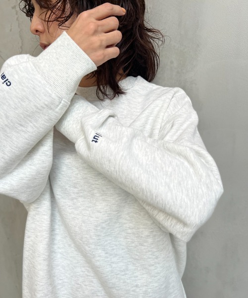 y/m by misato（イムバイミサト）の「刺繍ミドル丈スウェットトップス（スウェット・レディース・ブラック/ライトグレー・FREE）」の15枚目の写真