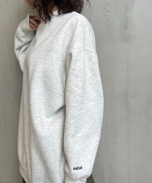 y/m by misato（イムバイミサト）の「刺繍ミドル丈スウェットトップス（スウェット・レディース・ブラック/ライトグレー・FREE）」の22枚目の写真