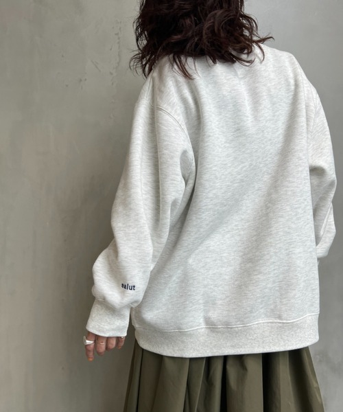 y/m by misato（イムバイミサト）の「刺繍ミドル丈スウェットトップス（スウェット・レディース・ブラック/ライトグレー・FREE）」の20枚目の写真