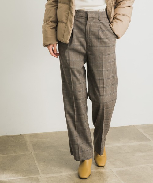 URBAN RESEARCH(アーバンリサーチ)の「裏起毛チェックワイドパンツ(その他パンツ・レディース・グレー系その他/ブラウン系その他・36/38)」の3枚目の写真