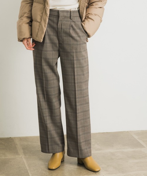 URBAN RESEARCH(アーバンリサーチ)の「裏起毛チェックワイドパンツ(その他パンツ・レディース・グレー系その他/ブラウン系その他・36/38)」の4枚目の写真