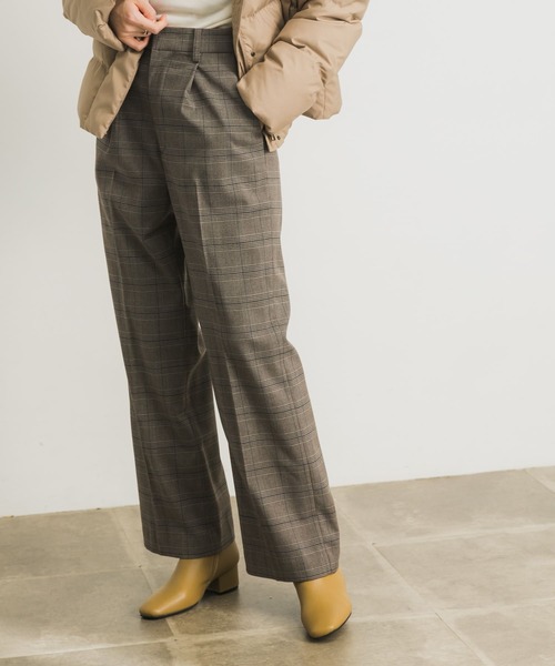 URBAN RESEARCH(アーバンリサーチ)の「裏起毛チェックワイドパンツ(その他パンツ・レディース・グレー系その他/ブラウン系その他・36/38)」の5枚目の写真