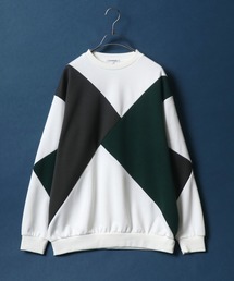 ANPAS | Ponte Color Switching Design Oversize Sweatshirt/ポンチ 切り替え オーバーサイズ トレーナー(スウェット)