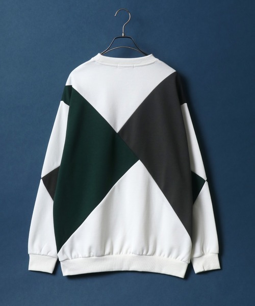 ANPAS（アンパス）の「Ponte Color Switching Design Oversized Sweatshirt/ポンチ 切り替え オーバーサイズ トレーナー（スウェット・メンズ・ホワイト系その他/ブラック系その他・M/L）」の6枚目の写真