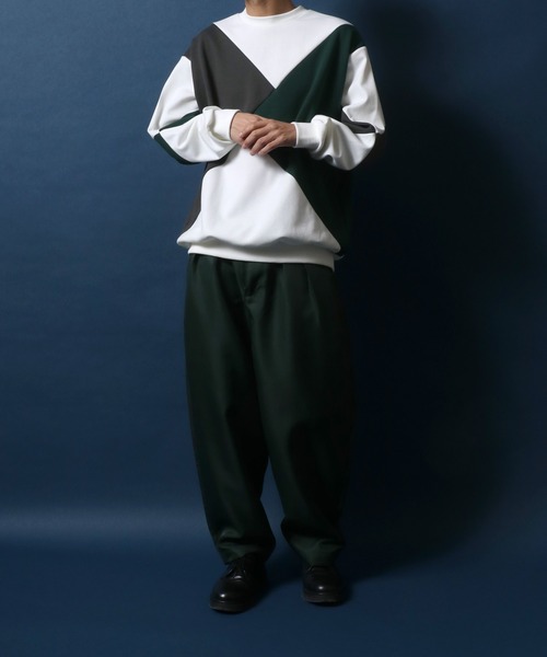 ANPAS（アンパス）の「Ponte Color Switching Design Oversized Sweatshirt/ポンチ 切り替え オーバーサイズ トレーナー（スウェット・メンズ・ホワイト系その他/ブラック系その他・M/L）」の12枚目の写真