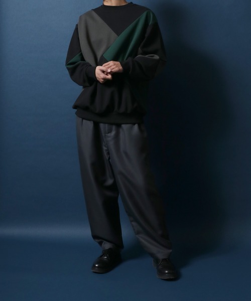 ANPAS（アンパス）の「Ponte Color Switching Design Oversized Sweatshirt/ポンチ 切り替え オーバーサイズ トレーナー（スウェット・メンズ・ホワイト系その他/ブラック系その他・M/L）」の16枚目の写真