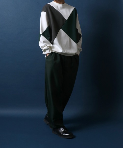 ANPAS（アンパス）の「Ponte Color Switching Design Oversized Sweatshirt/ポンチ 切り替え オーバーサイズ トレーナー（スウェット・メンズ・ホワイト系その他/ブラック系その他・M/L）」の13枚目の写真