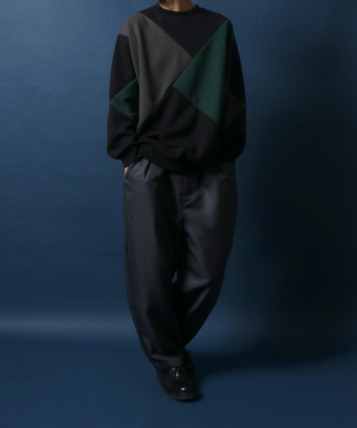 ANPAS（アンパス）の「Ponte Color Switching Design Oversized Sweatshirt/ポンチ 切り替え オーバーサイズ トレーナー（スウェット・メンズ・ホワイト系その他/ブラック系その他・M/L）」の18枚目の写真