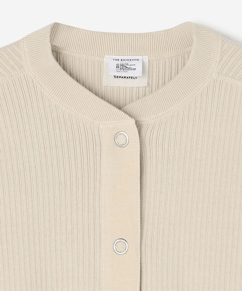 THE SHINZONE（ザ　シンゾーン）の「THE SHINZONE | CAPELIN CARDIGAN WOMEN（カーディガン/ボレロ・レディース・ブラック/アイボリー・F）」の10枚目の写真