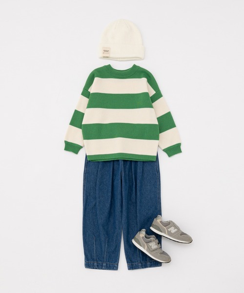 CIAOPANIC TYPY（チャオパニックティピー）の「【KIDS】【TYPY DENIM】甘織デニムタックボリュームパンツ（デニムパンツ・キッズ・ブルー/アイボリー・S/M/L/XL/XXL）」の4枚目の写真