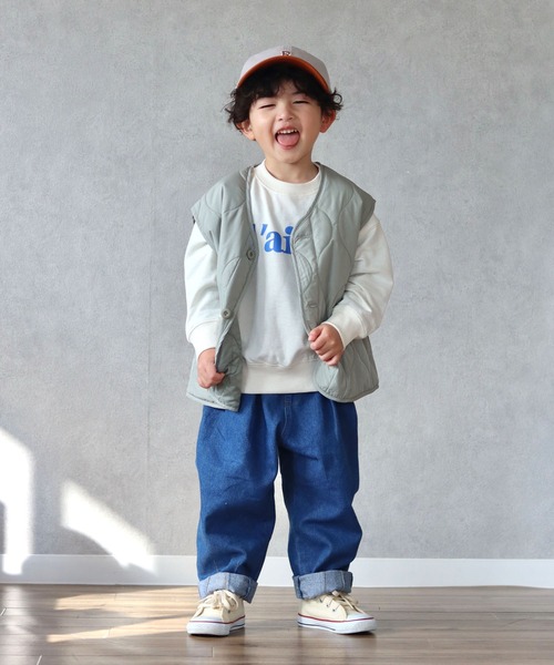 CIAOPANIC TYPY（チャオパニックティピー）の「【KIDS】【TYPY DENIM】甘織デニムタックボリュームパンツ（デニムパンツ・キッズ・ブルー/アイボリー・S/M/L/XL/XXL）」の18枚目の写真