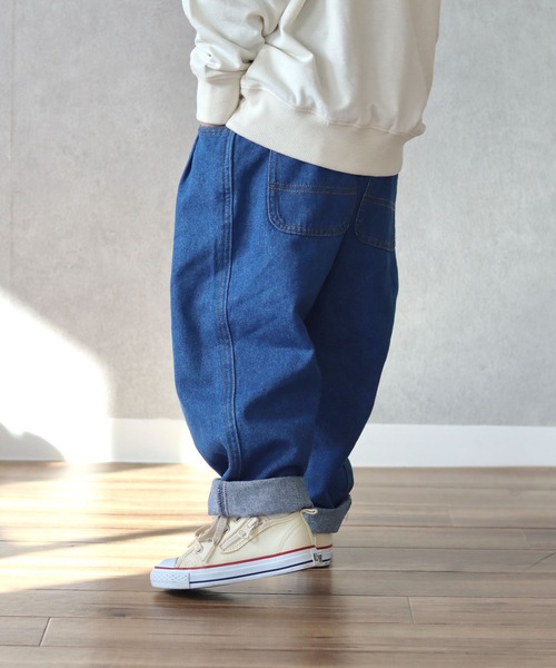 CIAOPANIC TYPY（チャオパニックティピー）の「【KIDS】【TYPY DENIM】甘織デニムタックボリュームパンツ（デニムパンツ・キッズ・ブルー/アイボリー・S/M/L/XL/XXL）」の16枚目の写真