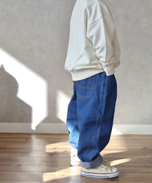 CIAOPANIC TYPY（チャオパニックティピー）の「【KIDS】【TYPY DENIM】甘織デニムタックボリュームパンツ（デニムパンツ・キッズ・ブルー/アイボリー・S/M/L/XL/XXL）」の17枚目の写真