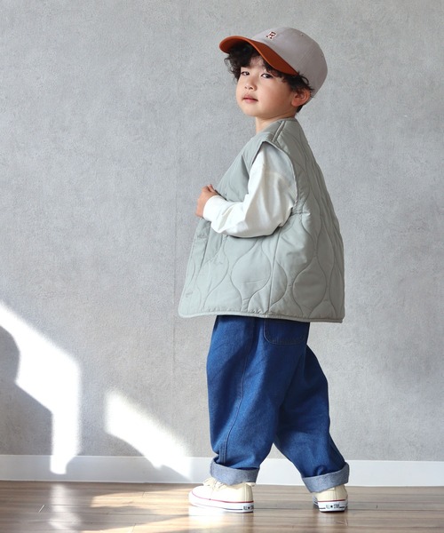 CIAOPANIC TYPY（チャオパニックティピー）の「【KIDS】【TYPY DENIM】甘織デニムタックボリュームパンツ（デニムパンツ・キッズ・ブルー/アイボリー・S/M/L/XL/XXL）」の19枚目の写真