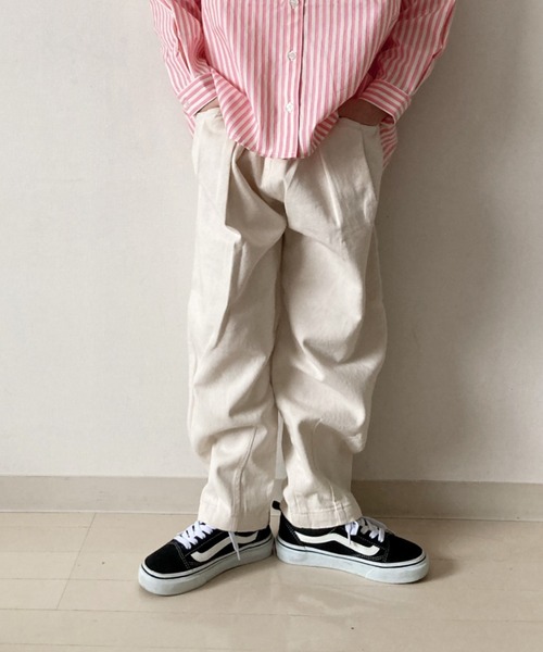 CIAOPANIC TYPY（チャオパニックティピー）の「【KIDS】【TYPY DENIM】甘織デニムタックボリュームパンツ（デニムパンツ・キッズ・ブルー/アイボリー・S/M/L/XL/XXL）」の12枚目の写真