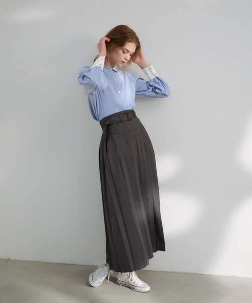 idem（イデム）の「color scheme short shirt/配色ショート丈シャツ（シャツ/ブラウス・レディース・パープル/ホワイト/ブルー・FREE）」の17枚目の写真