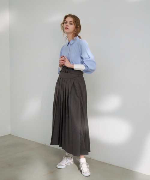 idem（イデム）の「color scheme short shirt/配色ショート丈シャツ（シャツ/ブラウス・レディース・パープル/ホワイト/ブルー・FREE）」の15枚目の写真