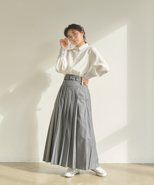 idem（イデム）の「color scheme short shirt/配色ショート丈シャツ（シャツ/ブラウス・レディース・パープル/ホワイト/ブルー・FREE）」の10枚目の写真