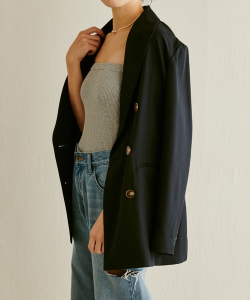 COLLAGE GALLARDAGALANTE（コラージュガリャルダガランテ）の「ニットチューブトップ（チューブトップ・レディース・グレー/ブラック/ホワイト・FREE）」の7枚目の写真