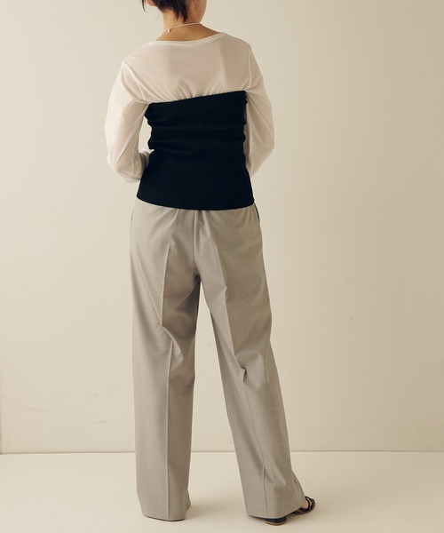 COLLAGE GALLARDAGALANTE（コラージュガリャルダガランテ）の「ニットチューブトップ（チューブトップ・レディース・グレー/ブラック/ホワイト・FREE）」の16枚目の写真