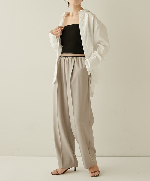 COLLAGE GALLARDAGALANTE（コラージュガリャルダガランテ）の「ニットチューブトップ（チューブトップ・レディース・グレー/ブラック/ホワイト・FREE）」の18枚目の写真