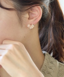 メタルフラワーフープブーケピアス