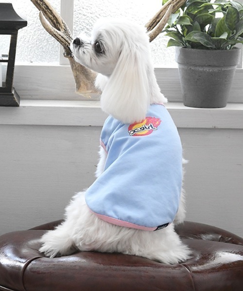 X-girl（エックスガール）の「X-girl/ファイヤーボールタンク（ペットウェア・レディース・ブラック/ブルー・M/XS/S/L/2L/3L/3S/3M）」の2枚目の写真