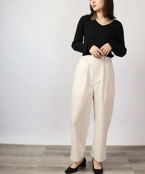 FUNALIVE（ファンアライブ）の「ワイドカラー ストレッチ アンクルパンツ（スラックス・メンズ・サックスブルー/ブラック/ベージュ/モカ/グリーン/ホワイト・M/XL/L）」の9枚目の写真