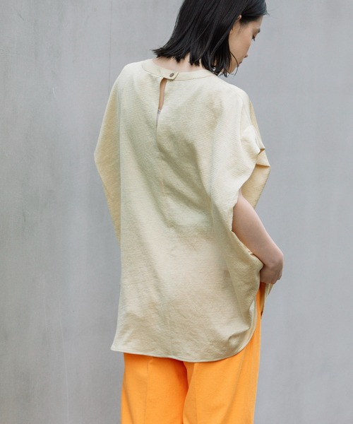 Munich（ミューニック）の「アンティークサテンフレンチスリーブトップス（シャツ/ブラウス・レディース・イエロー/ブラック/グレイッシュブルー・FREE）」の10枚目の写真