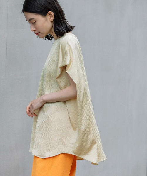 Munich（ミューニック）の「アンティークサテンフレンチスリーブトップス（シャツ/ブラウス・レディース・イエロー/ブラック/グレイッシュブルー・FREE）」の11枚目の写真