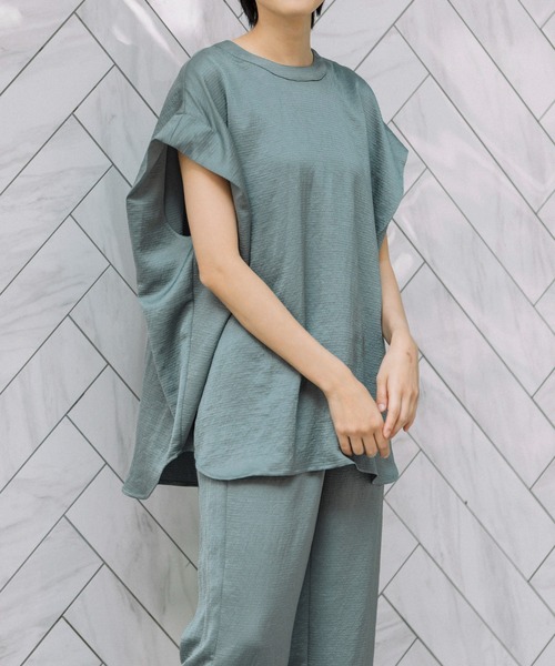 Munich（ミューニック）の「アンティークサテンフレンチスリーブトップス（シャツ/ブラウス・レディース・イエロー/ブラック/グレイッシュブルー・FREE）」の20枚目の写真