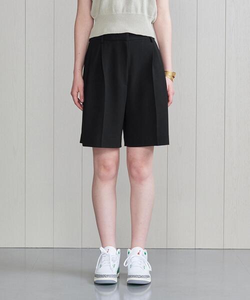 H BEAUTY&YOUTH UNITED ARROWS(エイチビューティーアンドユースユナイテッドアローズ)の「<H>DOUBLE CLOTH SHORT PANTS 23SS/パンツ(その他パンツ・レディース・ダークグリーン/ブラック・M/S)」の3枚目の写真