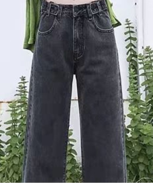LAUTRE COTE(ロウトレコウト)の「ゆったりハイウエストデニムストレートパンツ(デニムパンツ・レディース・ブラック/インディゴブルー・SMALL/MEDIUM/LARGE/X-LARGE)」の5枚目の写真