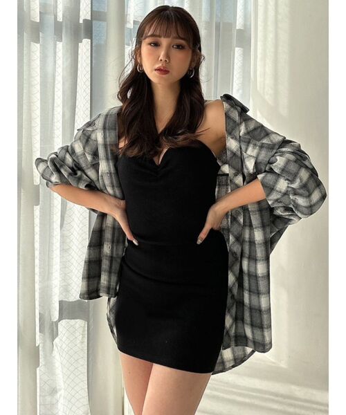 GYDA（ジェイダ）の「ombre check SH（シャツ/ブラウス・レディース・グレー/ネイビー・FREE）」の3枚目の写真