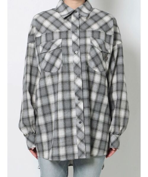 GYDA（ジェイダ）の「ombre check SH（シャツ/ブラウス・レディース・グレー/ネイビー・FREE）」の17枚目の写真