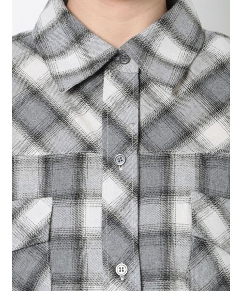 GYDA（ジェイダ）の「ombre check SH（シャツ/ブラウス・レディース・グレー/ネイビー・FREE）」の14枚目の写真