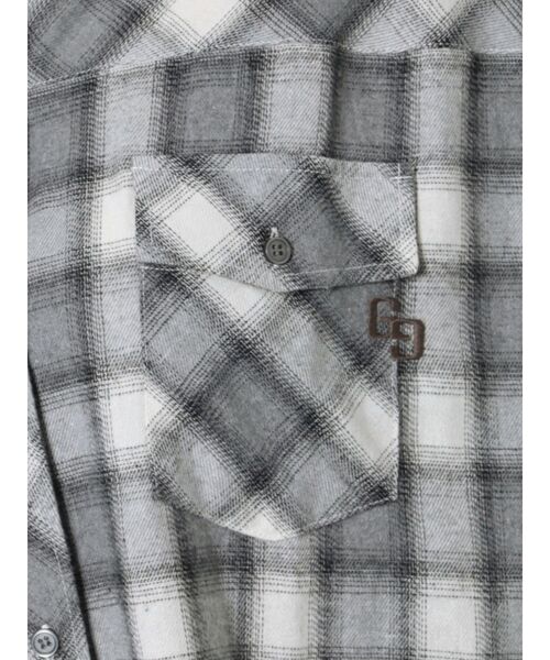 GYDA（ジェイダ）の「ombre check SH（シャツ/ブラウス・レディース・グレー/ネイビー・FREE）」の4枚目の写真