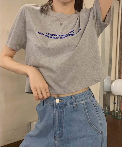 c.u.l（シーユーエル）の「ロゴプリント クロップド丈Tシャツ culw411（Tシャツ/カットソー・レディース・グレー/ホワイト・L/M/XL）」の18枚目の写真