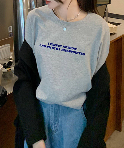 c.u.l（シーユーエル）の「ロゴプリント クロップド丈Tシャツ culw411（Tシャツ/カットソー・レディース・グレー/ホワイト・L/M/XL）」の13枚目の写真