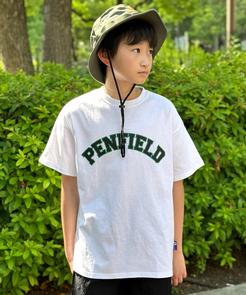 GLAZOS(グラソス)の「【Penfield】【接触冷感】アーチロゴプリント半袖Tシャツ(Tシャツ/カットソー・キッズ・ホワイト/グレー/オレンジ・170cm/140cm/150cm/160cm)」の1枚目の写真