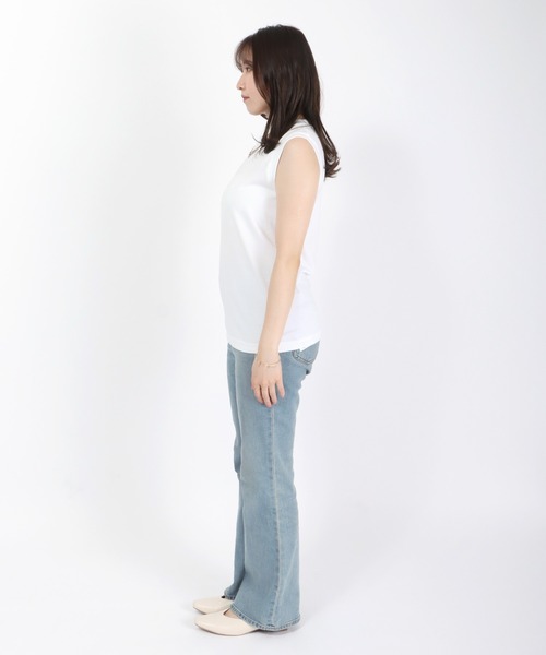 HANES(ヘインズ)の「Hanes(ヘインズ)Japan Fit for HER ノースリーブTシャツ レディース/2枚入りパックT(Tシャツ/カットソー・レディース・ホワイト×イエロー/ホワイト×ブラック/ホワイト×ピンク・M/L)」の10枚目の写真