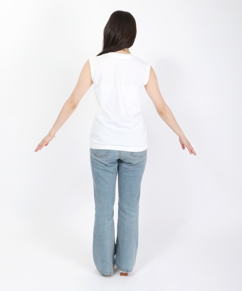 HANES(ヘインズ)の「Hanes(ヘインズ)Japan Fit for HER ノースリーブTシャツ レディース/2枚入りパックT(Tシャツ/カットソー・レディース・ホワイト×イエロー/ホワイト×ブラック/ホワイト×ピンク・M/L)」の11枚目の写真