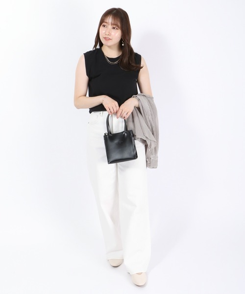 HANES(ヘインズ)の「Hanes(ヘインズ)Japan Fit for HER ノースリーブTシャツ レディース/2枚入りパックT(Tシャツ/カットソー・レディース・ホワイト×イエロー/ホワイト×ブラック/ホワイト×ピンク・M/L)」の14枚目の写真
