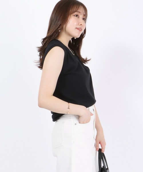 HANES(ヘインズ)の「Hanes(ヘインズ)Japan Fit for HER ノースリーブTシャツ レディース/2枚入りパックT(Tシャツ/カットソー・レディース・ホワイト×イエロー/ホワイト×ブラック/ホワイト×ピンク・M/L)」の16枚目の写真