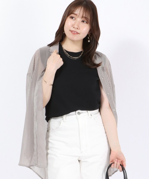 HANES(ヘインズ)の「Hanes(ヘインズ)Japan Fit for HER ノースリーブTシャツ レディース/2枚入りパックT(Tシャツ/カットソー・レディース・ホワイト×イエロー/ホワイト×ブラック/ホワイト×ピンク・M/L)」の18枚目の写真